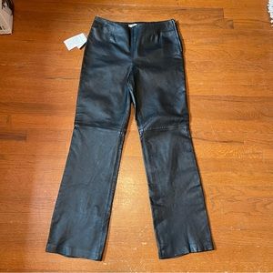 Vintage Black Genuine Leather Clio High Waisted Pants